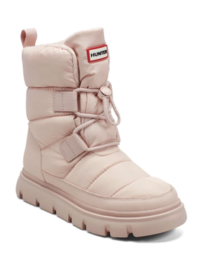 代购hunter Moon Lug Sole Insulated Waterproof女子粉色保暖雪