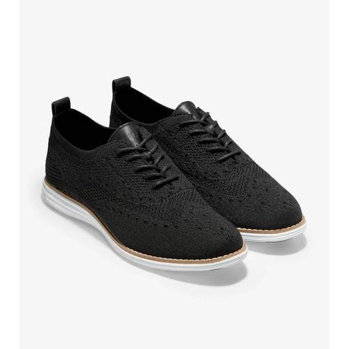 代购Cole Haan女士乐福鞋透气吸汗软底轻便针织鞋面系带圆头平跟