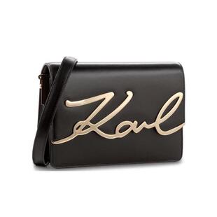 代购Karl Lagerfeld女士斜挎包翻盖设计logo标识可调节肩带