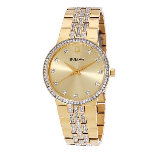海外代购BULOVA/宝路华男士手表欧美腕表镶钻生活防水不锈钢