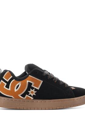 代购DC SHOES男士滑板鞋耐磨防滑缓震轻便黑色橙色拼接橡胶鞋底