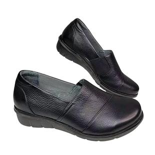 代购 舒适透气轻便易穿脱黑色套脚平台跟皮革 dansko女士乐福鞋