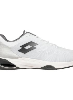 代购Lotto乐途男士网球鞋透气防滑轻便缓震白色灰色网眼材质