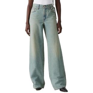 耐穿浅蓝高腰日常通勤阔腿裤 修身 Levis李维斯女士牛仔裤 代购