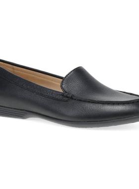 代购dansko女士乐福鞋透气吸汗防臭轻便黑色翻毛皮皮革鞋面