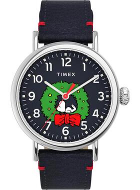 代购Timex天美时男士腕表计时夜光日期防水金属皮带蓝色40mm