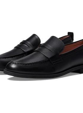 代购Cole Haan女士乐福鞋透气轻便软底舒适黑色圆头平跟系带式