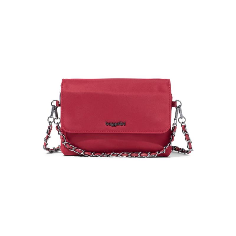 Baggallini Flap Crossbody wu002F Chain 2024新款女单肩包红色