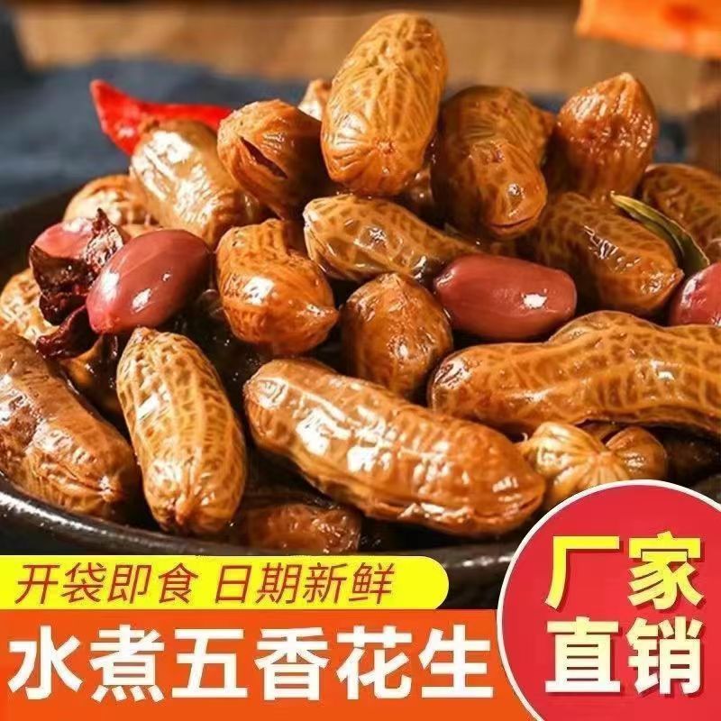 水煮花生五香味500g真空卤汁卤味水煮花生野餐摆摊烧烤伴侣下酒菜