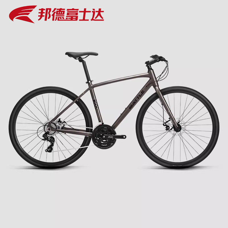 邦德富士达平把公路自行车700C直把21速成人赛车男士单车 跑客100