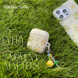 黄晕柠檬适用于Airpodspro保护套AirPods4耳机套aipods2/AirPodspro2苹果airpods3小众菲林磨砂小清新耳机壳