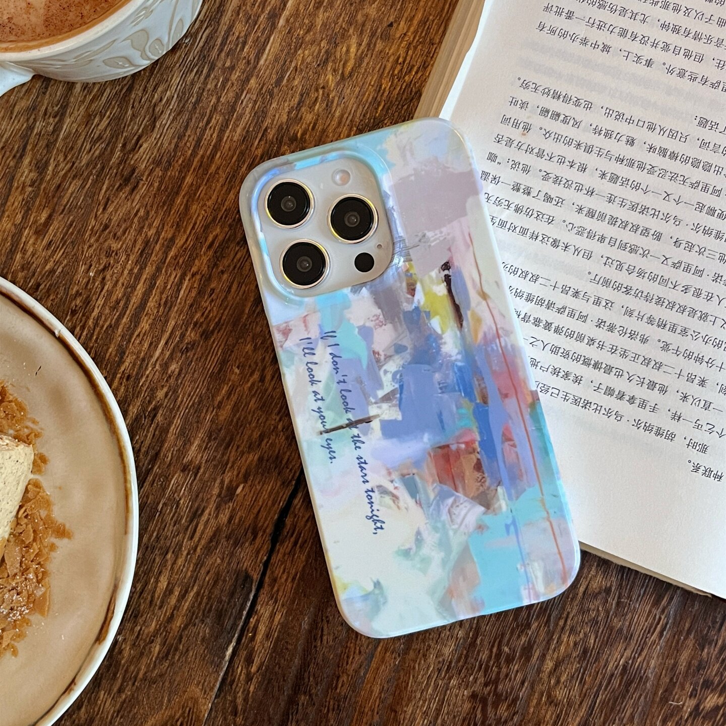 涂鸦油画适用于华为Mate70pro光面半包硬壳手机壳MATE30/mate50/P40/p50/mate60pro/pura70小众mate40