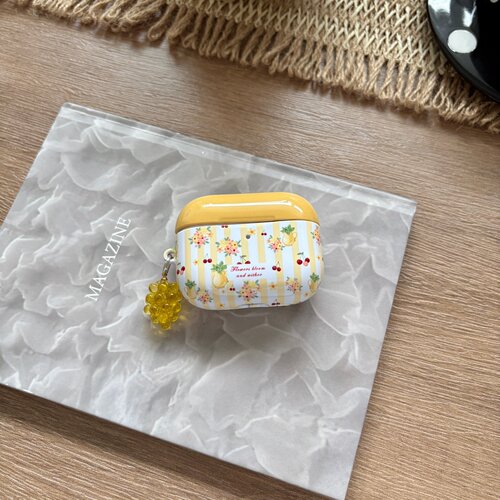 樱桃碎花光面AirPods耳机保护套