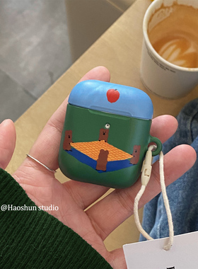 苹果露营适用于Airpods3代保护套airpods2代耳机套AirPods4代蓝牙ipods/airpod3 pro代韩ins风菲林磨砂耳机壳