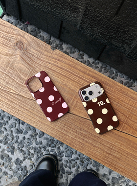 粉黄波点适用于iphone16PROMAX/17pro苹果12/11/13pro手机壳光面菲林15PROMAX/14PRO小众创意硬壳防摔13min