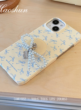 黄蓝蝴蝶结适用于华为Mate70pro光面菲林手机壳MATE80/mate50/P40PRO/P30/p50/mate60pro半包硬壳P50/pura70