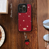 S25电镀镜面s23 S22 创意小众手机壳全包硬壳三星s21 暗红星星适用于三星s24ultra s24 s23ultra防摔壳