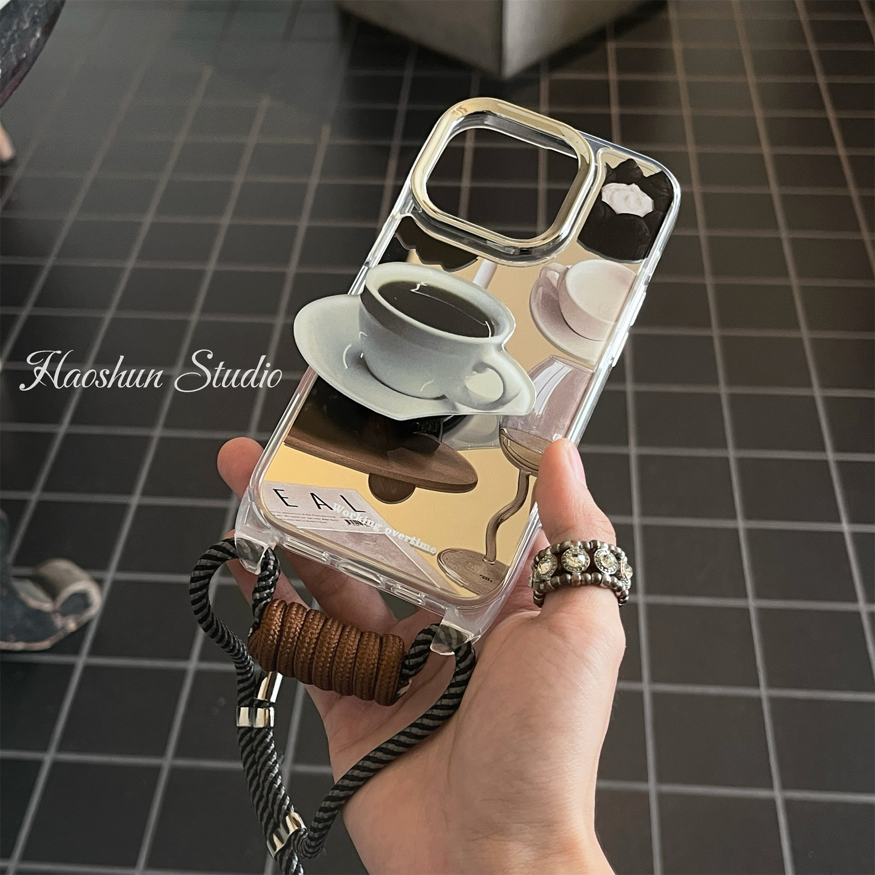 中古餐具适用于iPhone16PROMAX手机壳全包防摔苹果14PROMAX/13PRO小众电镀镜面硬壳苹果12pro/11PRO便携手绳