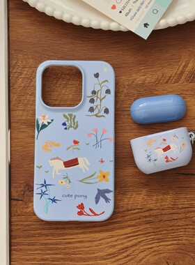 蓝色小马适用于iphone16PROMAX/17pro苹果12/11/13pro手机壳光面菲林15PROMAX/14PRO小众创意硬壳防摔13min