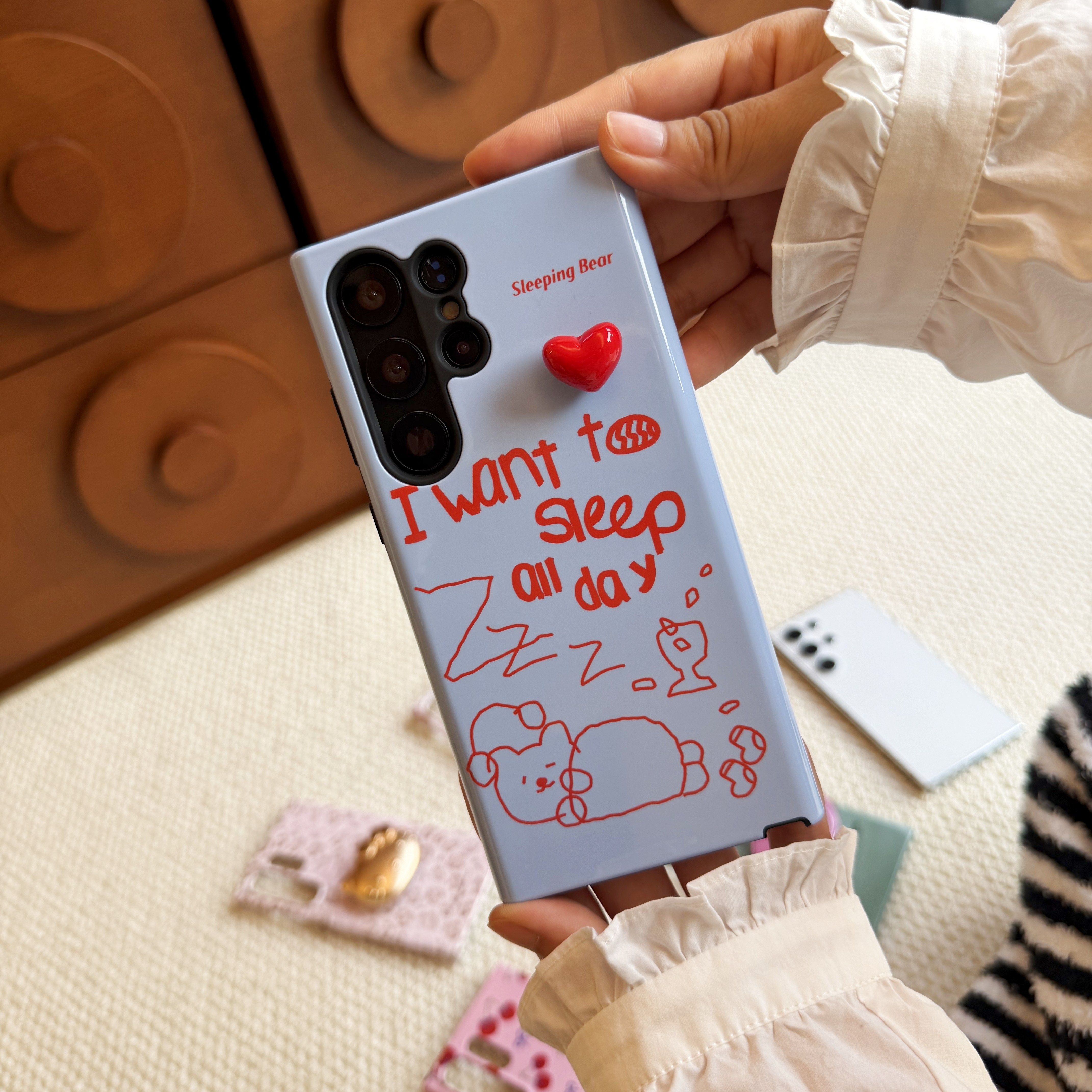 睡觉日适用于三星S25Ultra光面菲林硬壳S23+小众S21Ultra半包s22手机壳S24ultra/s23ultra三星s24+保护套创意