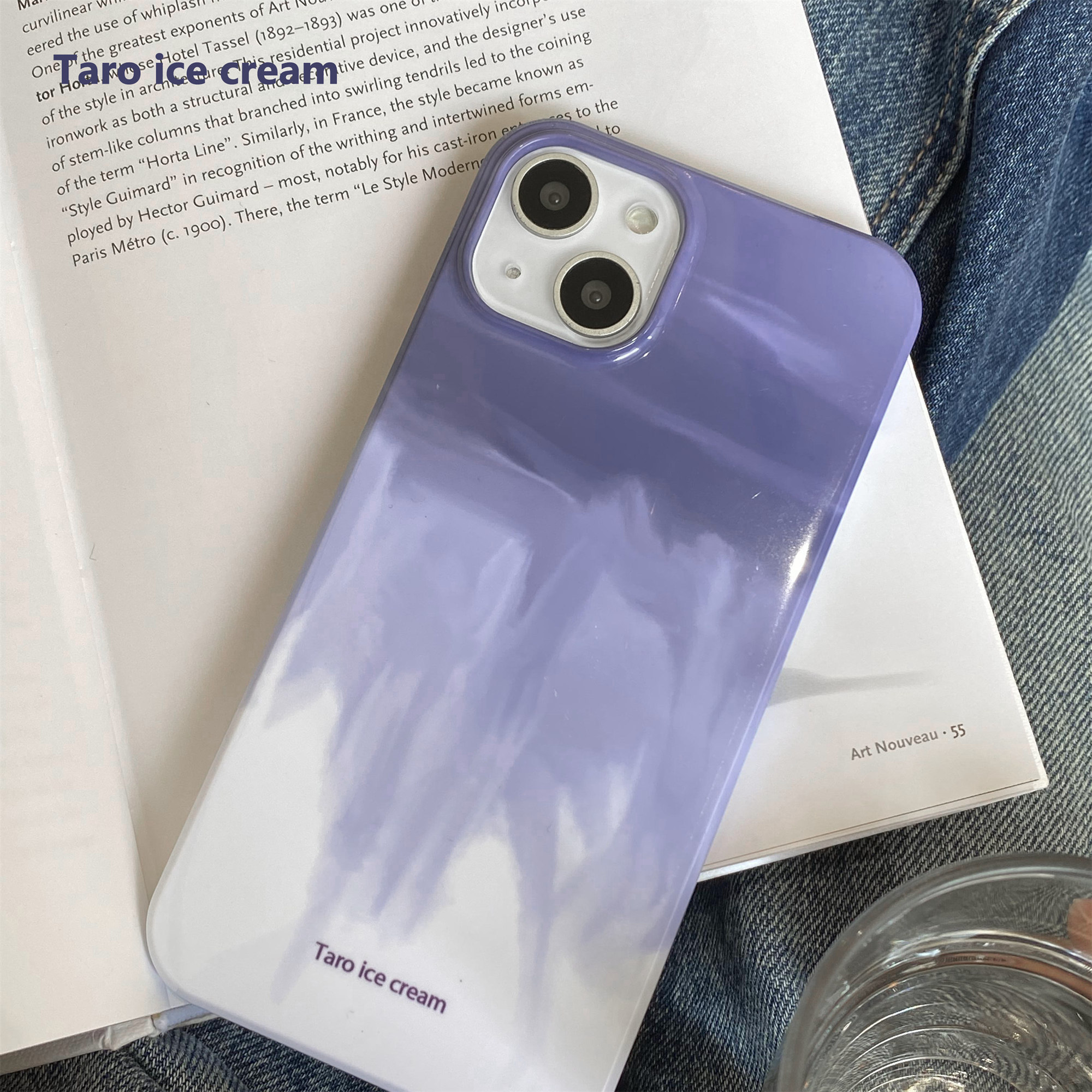 渐变香芋适用于三星S24Ultra艺术菲林硬壳S22+小众设计S21Ultra半包s21+手机壳S23光面女款新款ins保护套s25u