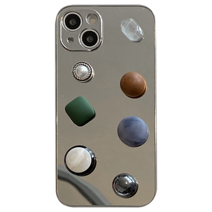 中古石头适用于iphone16pro/17P苹果12手机壳11PRO镜面硬壳i15max新款艺术14proMAX女款XSmax电镀i7/8p保护套