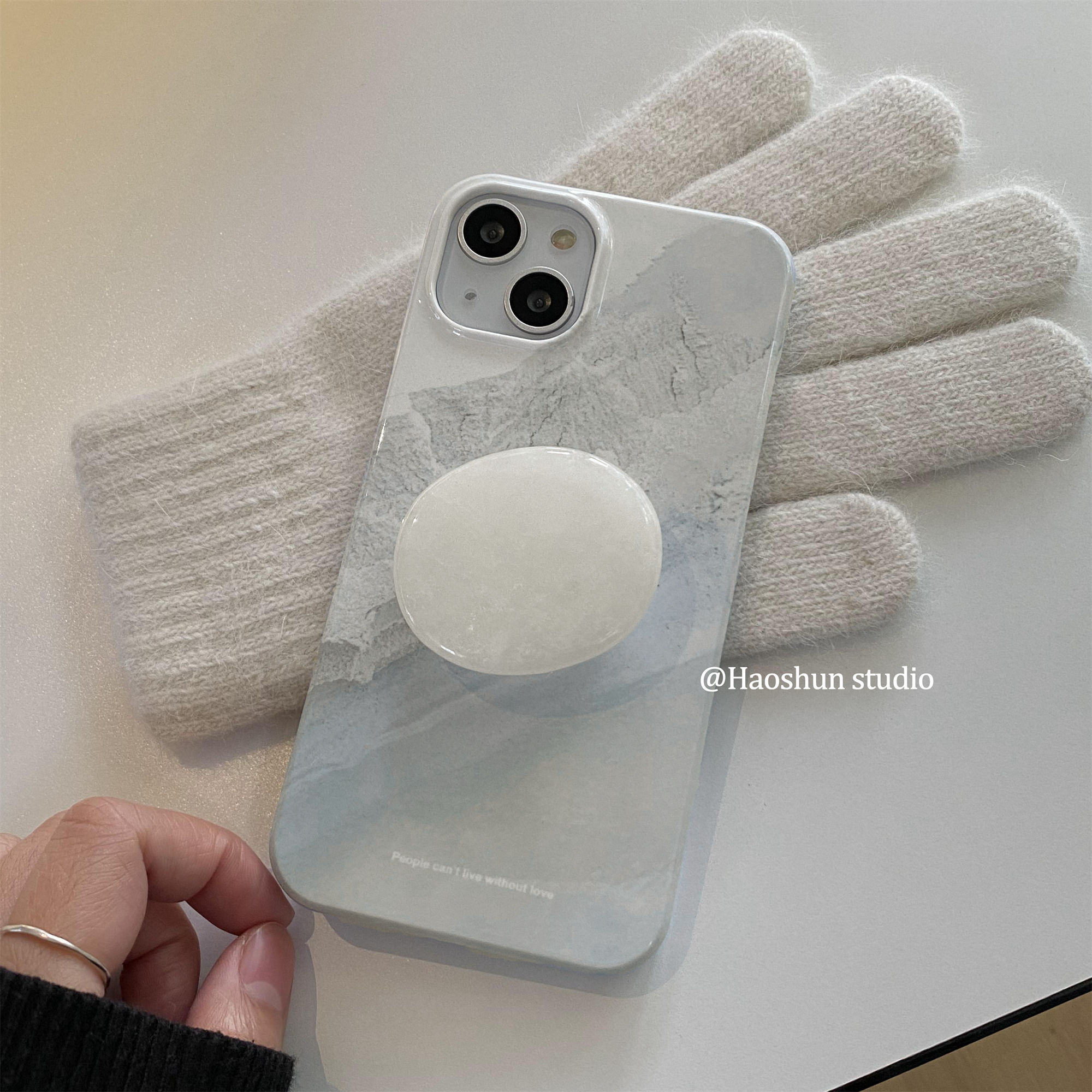 晨风雪山适用于iphone13pro max苹果12手机壳11PRO菲林硬壳16/15p款艺术14proMAX女款情侣半包光面保护套潮