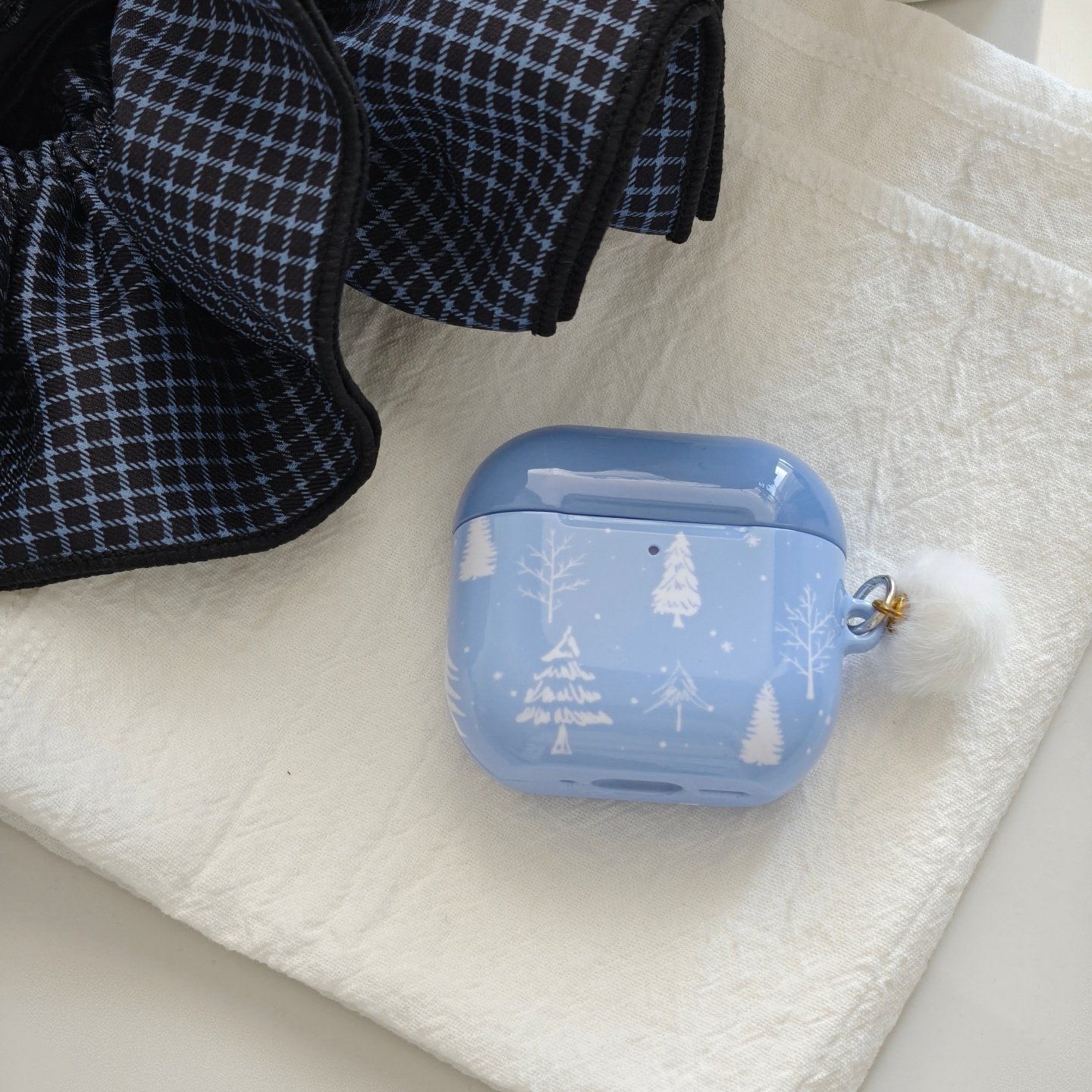 蓝底圣诞树适用AirPodspro3