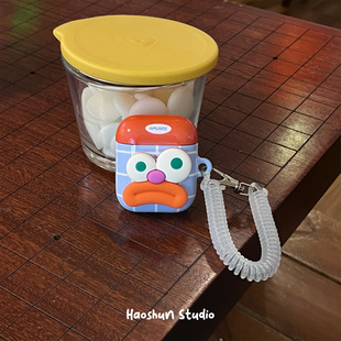 搞怪鬼脸适用于AirPodspro耳机套光面菲林AirPods3代硬壳防摔创意个性airpods4代蓝牙耳机保护套小众airPods2