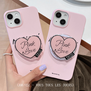 粉底黑英文适用于iphone16promax苹果12PRO手机壳11PRO磨砂菲林硬壳苹果15PRO/14PROMAX半包13mini防摔磁吸壳