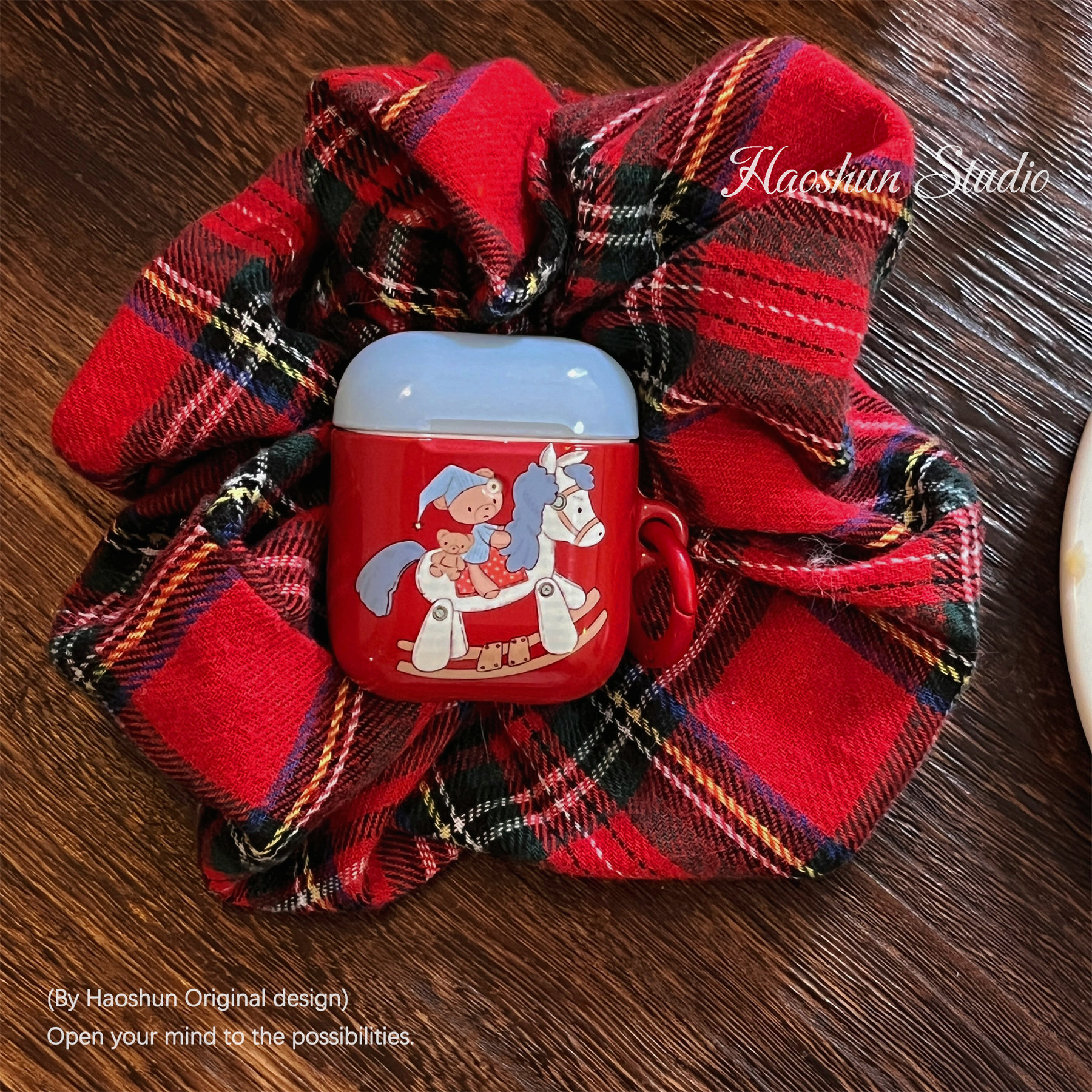 木马小熊适用于Airpods保护套airpods4耳机套aipods二代蓝牙AirPodspro2/airpodspro3韩ins风菲林光面耳机壳