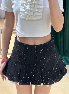 【现货】秋冬新款自带防走光短裤时尚百搭A字百褶裙女半身裙24604