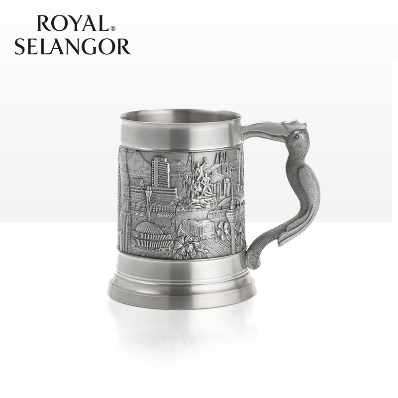 皇家雪兰莪ROYAL SELANGOR马来西亚风情手工锡制啤酒杯