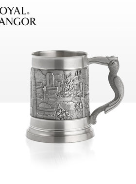 马来西亚风情手工锡制啤酒杯