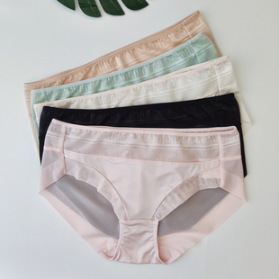 2025新款运动品牌原单薄款速干透气黑色肤色健身中腰女三角内裤
