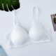纯白色淑女聚拢上托侧收无钢圈文胸网纱透气清新防走光款 夏季 薄款