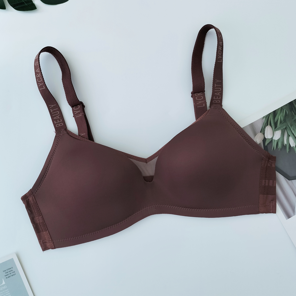 韩国lycra舒适减压聚拢光面文胸