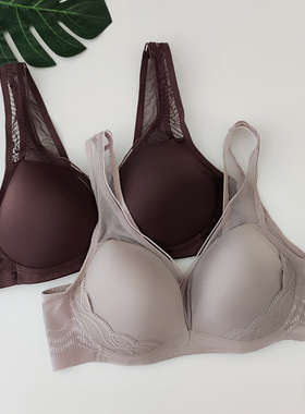 韩国SKINFIT深咖色灰色时尚轻奢舒适聚拢上托侧收无痕无钢圈文胸