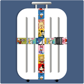 行李箱打包带十字拉杆箱捆绑带防开加固定绳卡扣加厚迪士尼米老鼠