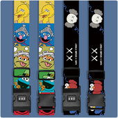 芝麻街行李箱打包带旅行拉杆箱捆绑带一十字固定松紧绳子密码 锁扣