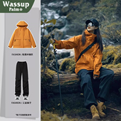 WASSUP 三合一运动服外套 女2026新款 PALM刘亦菲同款 冲锋衣套装