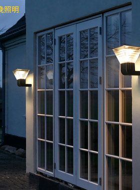 户外壁灯太阳能防水庭院灯罗马柱灯室外露台灯大门两侧别墅外墙灯