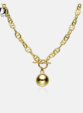 金属小众高级感金属球项链毛衣链
