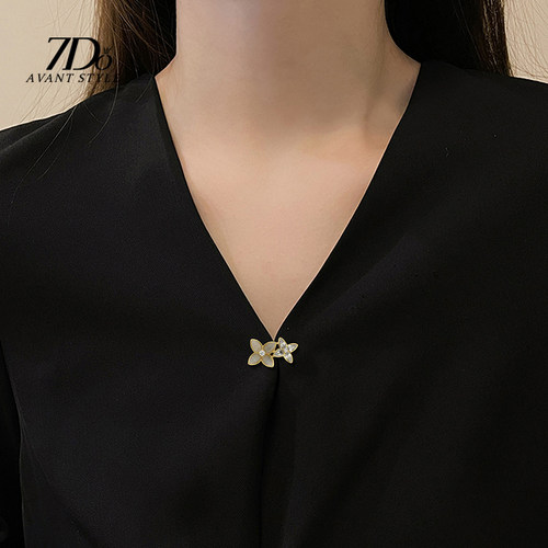 精致猫眼石星光防走光神器胸针扣