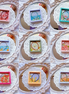 原创十二星座3mm极细珠子玛瑙石榴石14k包金爱心延长链水晶手链