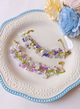 【莫奈花园】纯手工串珠少女心手链春夏小米珠重工手链成品