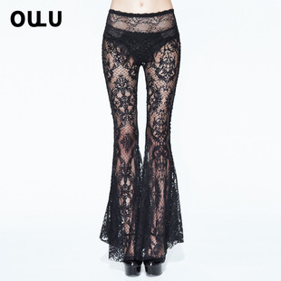 2020春季 网面蕾丝裤 新款 长裤 女 复古哥特个性 欧卢欧美风暗黑系女装