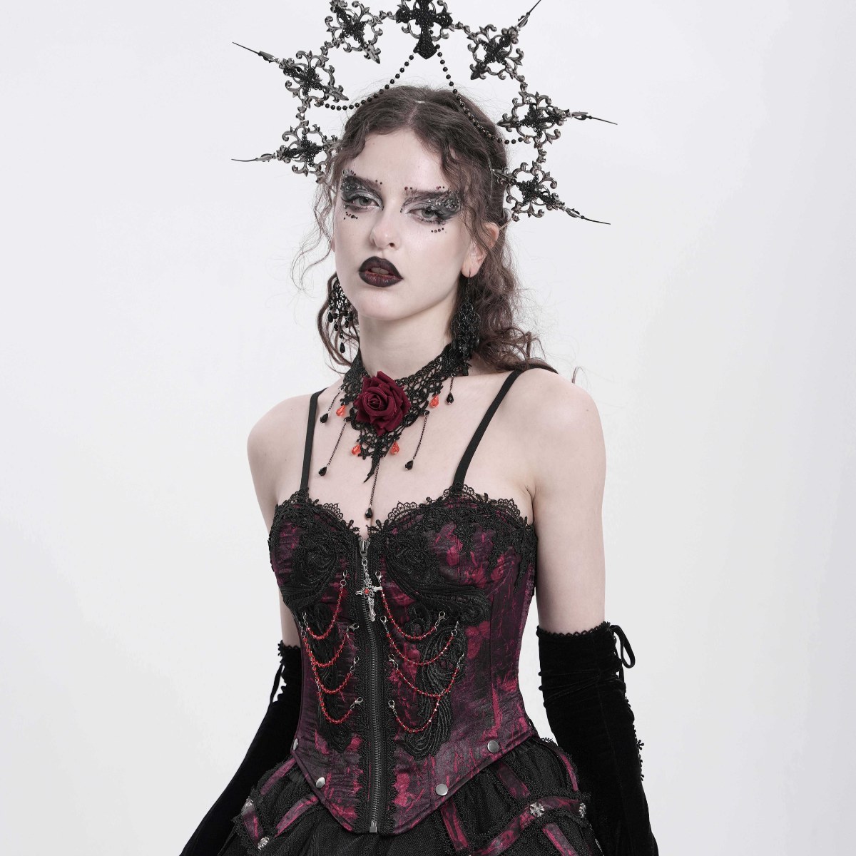EVALADY恶魔时尚女装哥特朋克暗黑哥特蝴蝶连体束身衣ECST00802