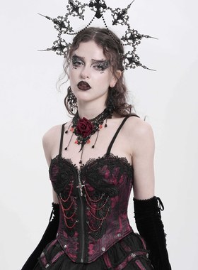 EVALADY恶魔时尚女装哥特朋克暗黑哥特蝴蝶连体束身衣ECST00802