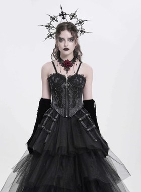 EVALADY恶魔时尚女装哥特朋克暗黑哥特蝴蝶连体束身衣ECST00801